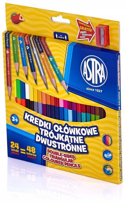 

Kredki Astra Dwustronne Ołówkowe 24/48 Kolorów