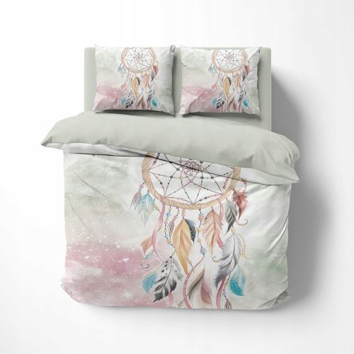 Pościel Łapacz snów/biała/różowa- 160x200 3 części