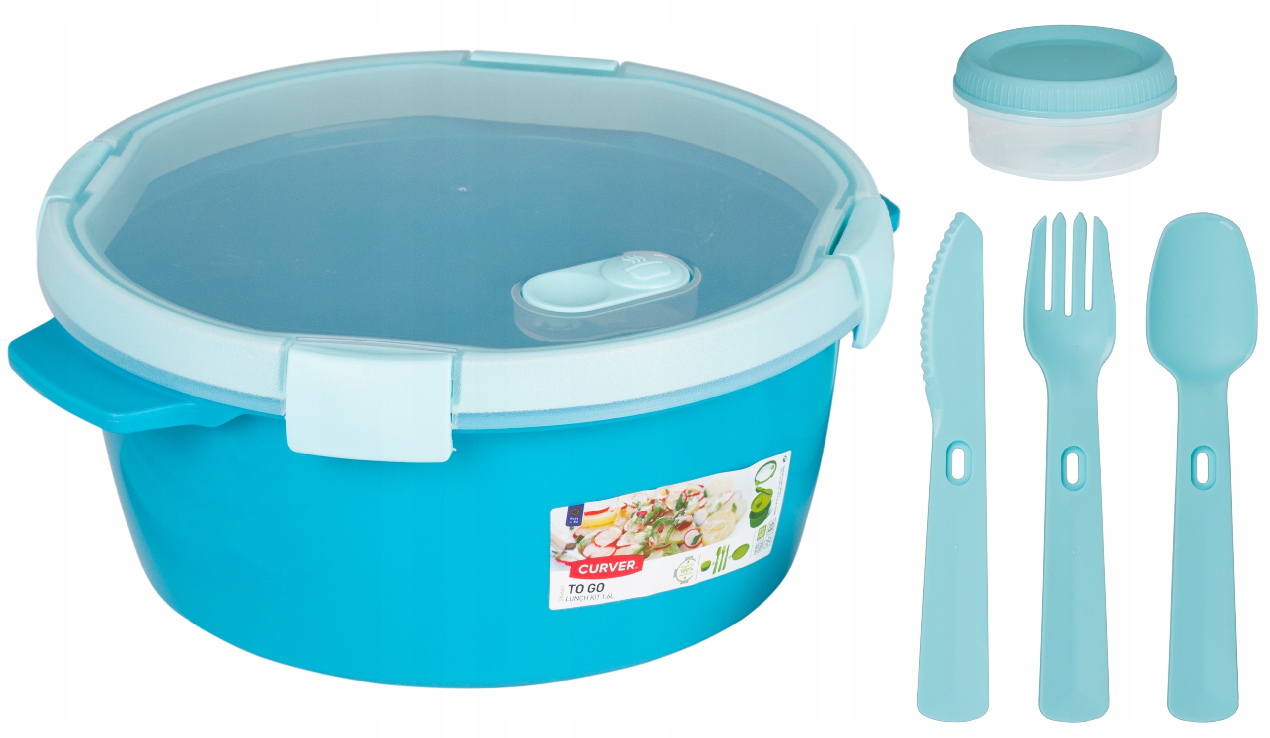 

Pojemnik Na Żywność Zupe Sztućce Lunchbox 1,6L