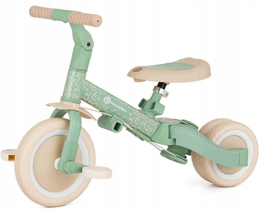 Petite&Mars Turbo wielofunkcyjny rowerek trójkołowy 5w1 Green Twist