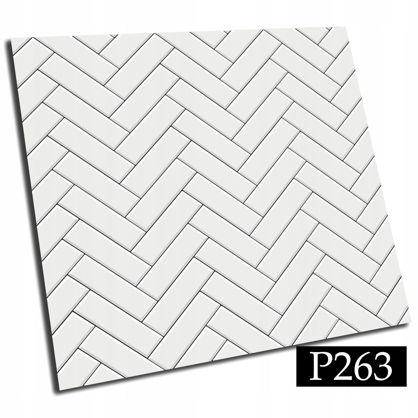 Kafelki PCV samoprzylepne 15cm Biała jodełka