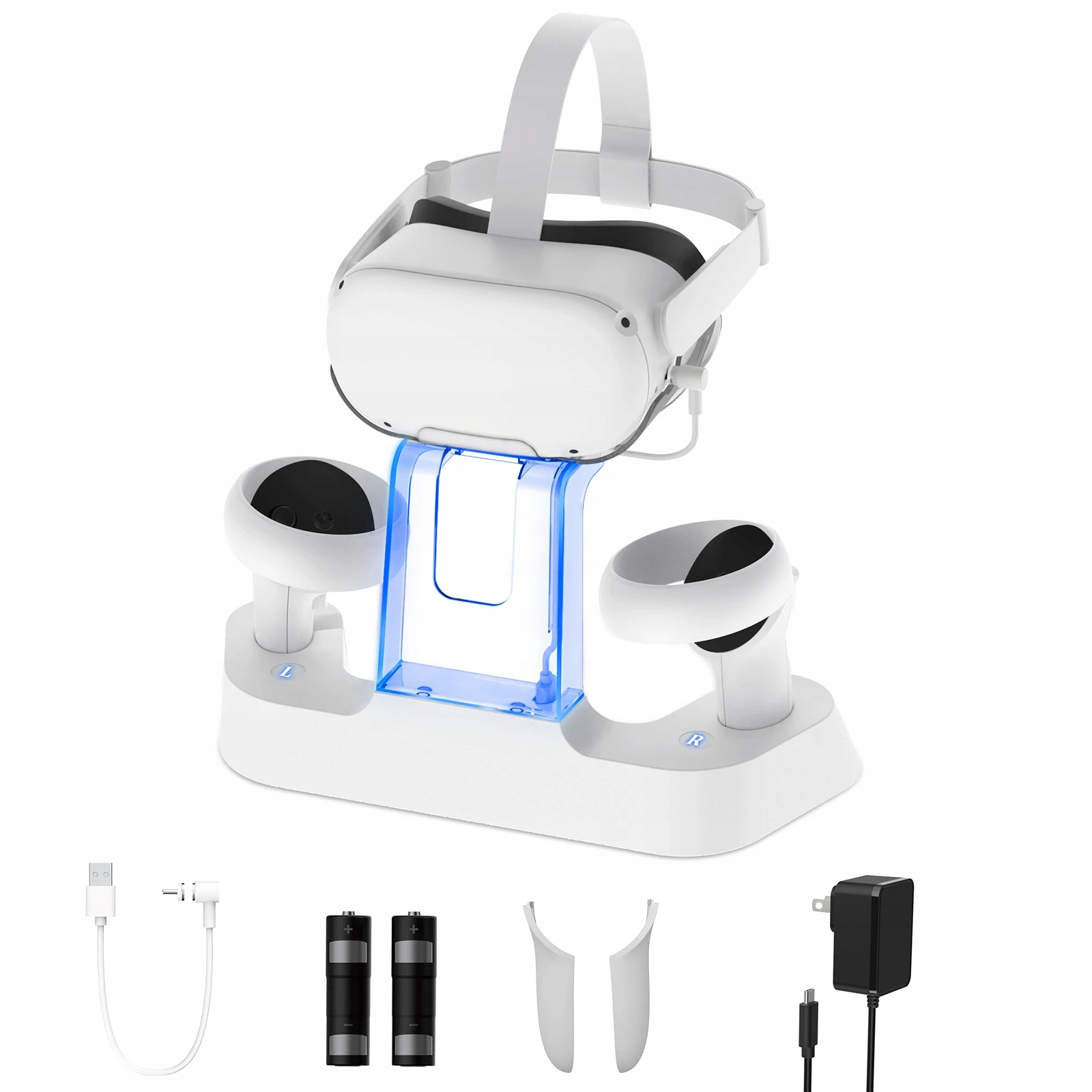 Led nabíjecí stanice NexiGo S20 pro brýle ovladačů Meta Quest 2 1850 mAh