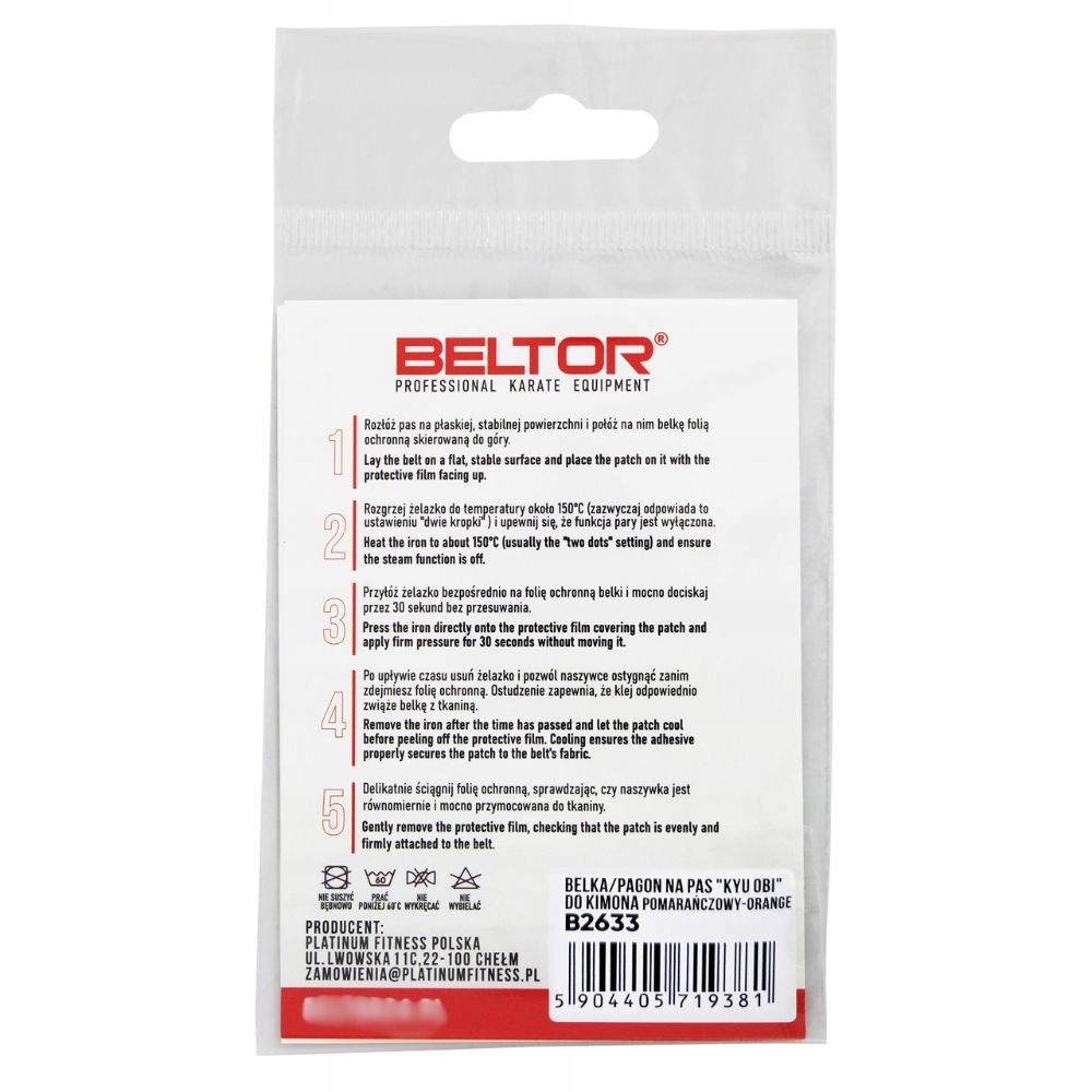 BELTOR BELKI NA OBI PAS DO KIMONA POMARŃCZOWE ZESTAW KOMPLET 2 SZTUKI Długość 3.5 cm