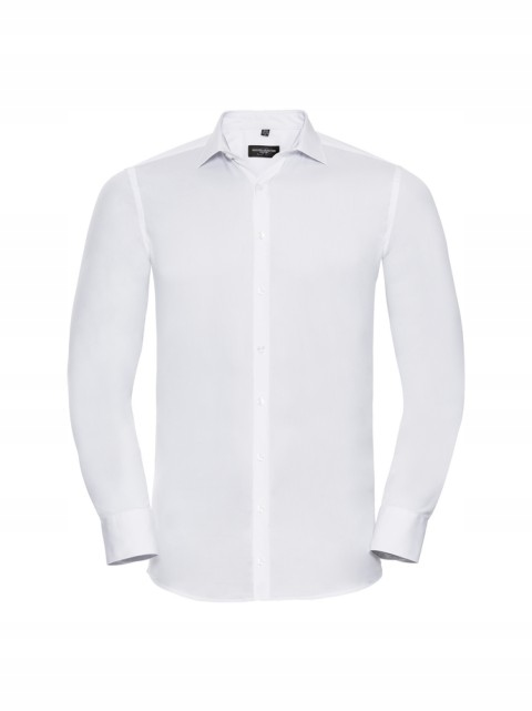 Pánská košile s dlouhým rukávem Ultimate Stretch Russell Bílá 3XL