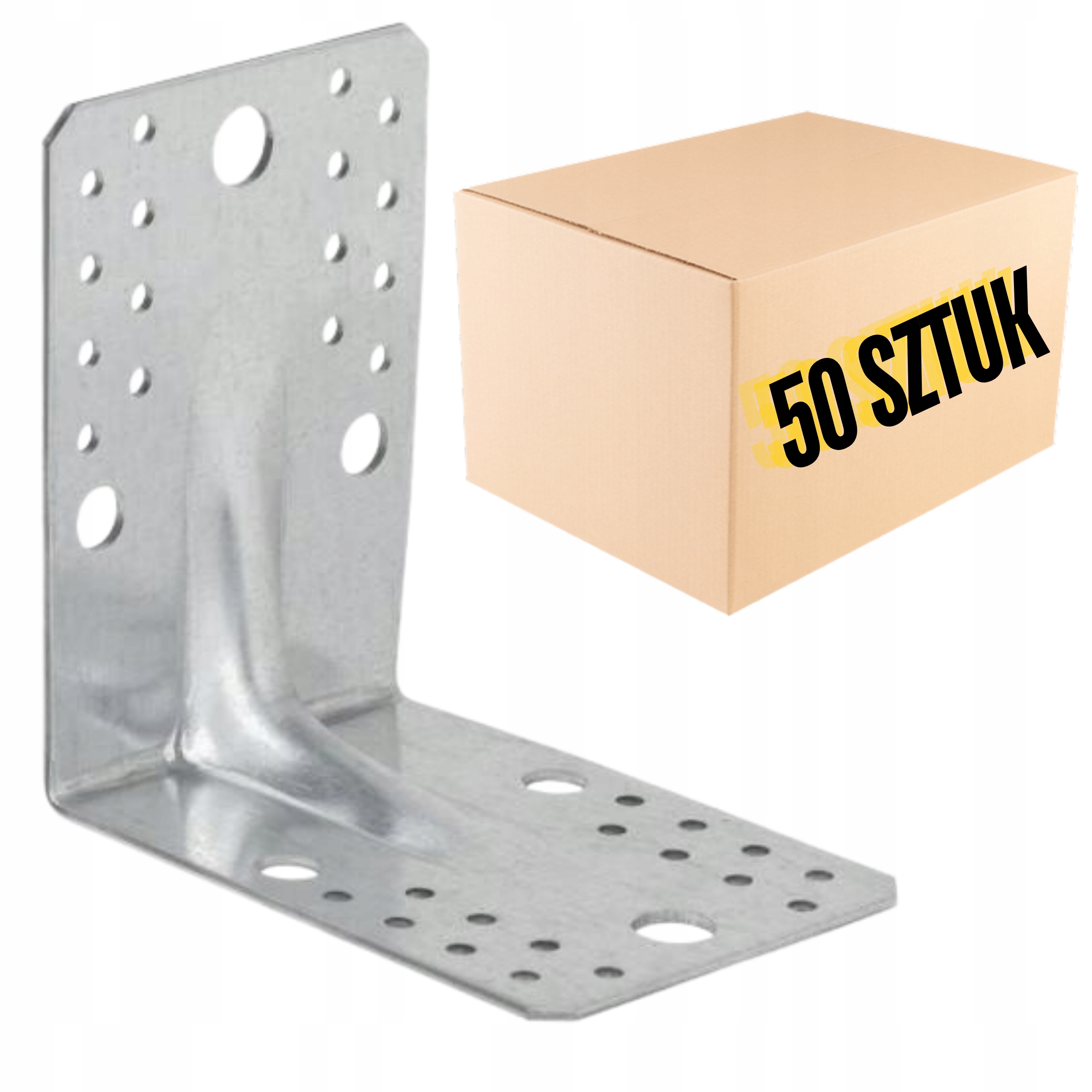 50x Tesařský Úhelník S Prolisem 125x125x90x2,5mm Montážní Spojka