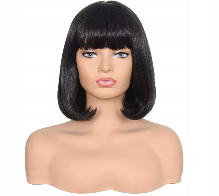 Morvally paruka s ofinou, rovné vlasy 30 cm, 2# černá