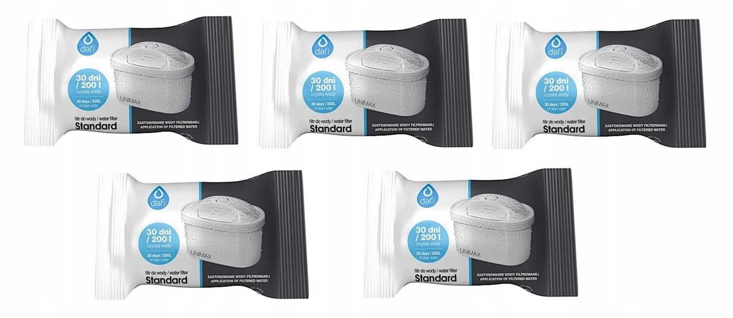 

5 x Wkład Filtr Dafi Unimax Brita Maxtra Aquaphor