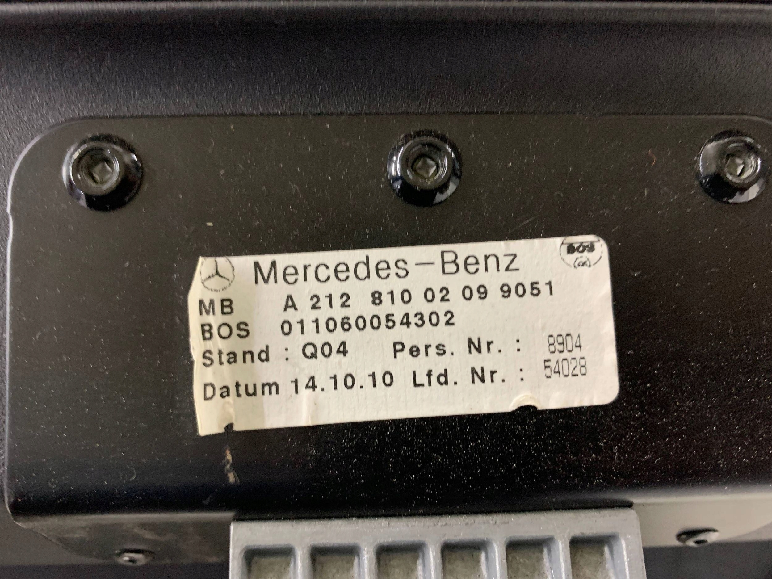 blinds boot A2128100209 MERCEDES E-KLASA W212 (2009-2012) KOMBI