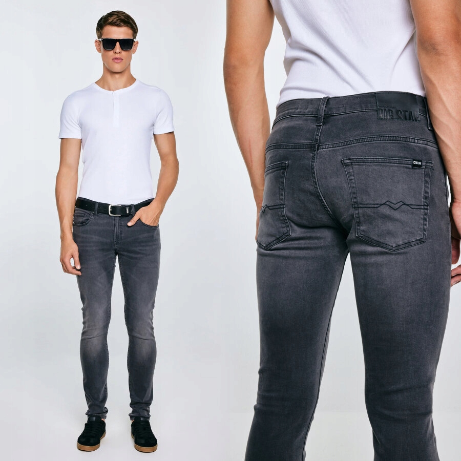 Big Star Jeansy Męskie Skinny Szare Deric 893 W28 L32
