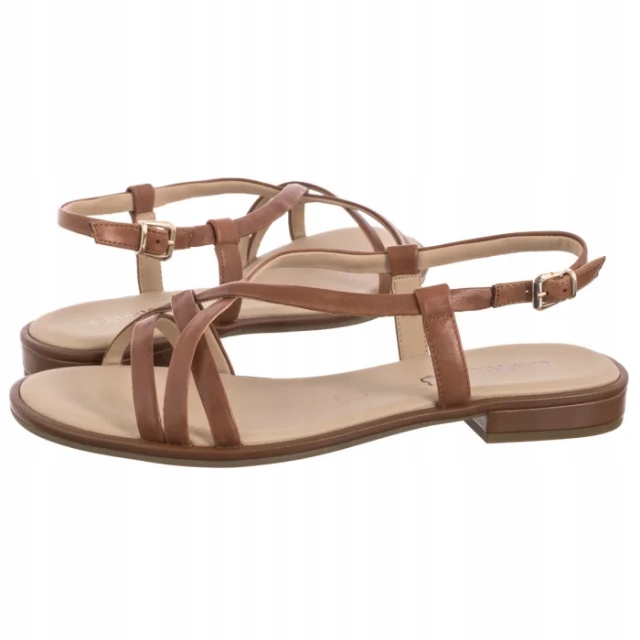 Dámské kožené sandály Caprice Cognac Nappa 9-28100-44