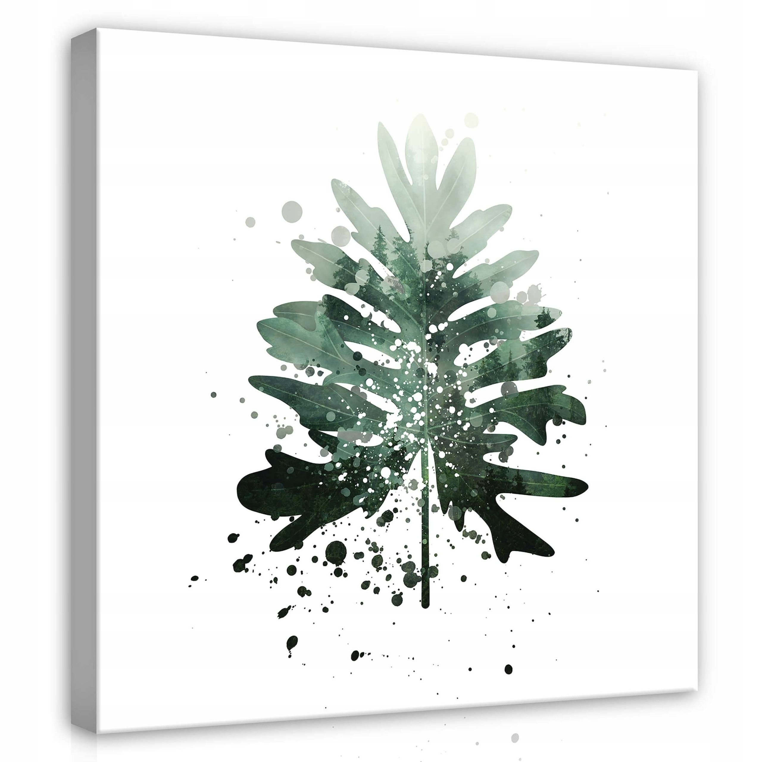 Obraz 80x80 List příroda les akvarel zeleň klid svěžest minimalismus