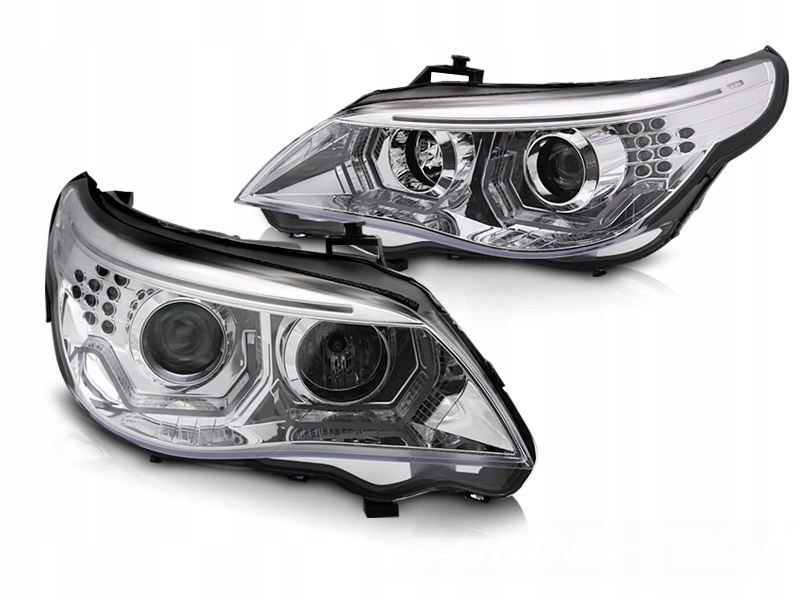 LAMPY REFLEKTORY LED CHROME do BMW E60 E61 03-07