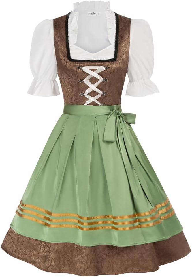 kostým na šaty Oktoberfest, velikost zástěry, zeleno-hnědá