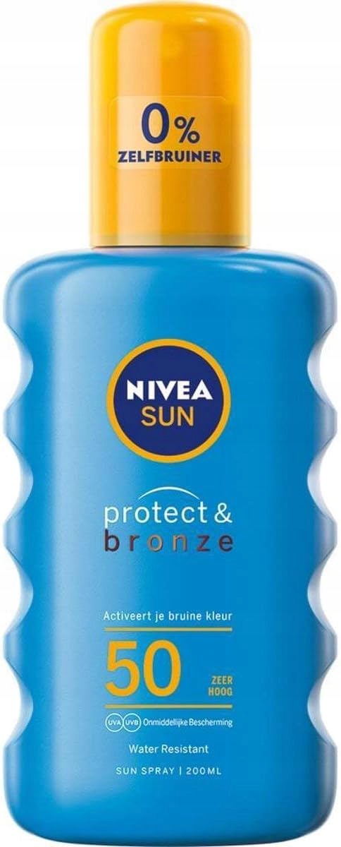 Nivea Sun Spf 50 Uva Uvb Hnědý Aktivátor Aerosol Voděodolný 200 Ml