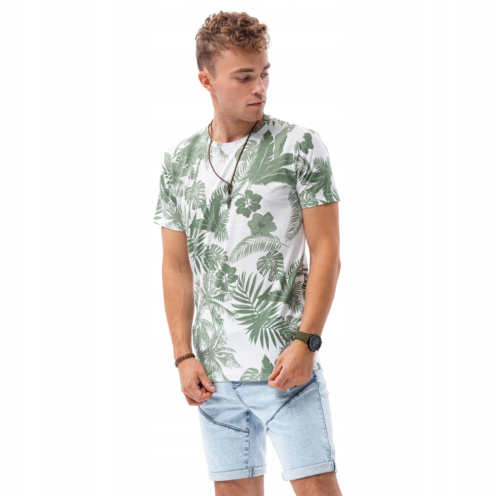 

T-shirt męski z nadrukiem S1297 zielony L