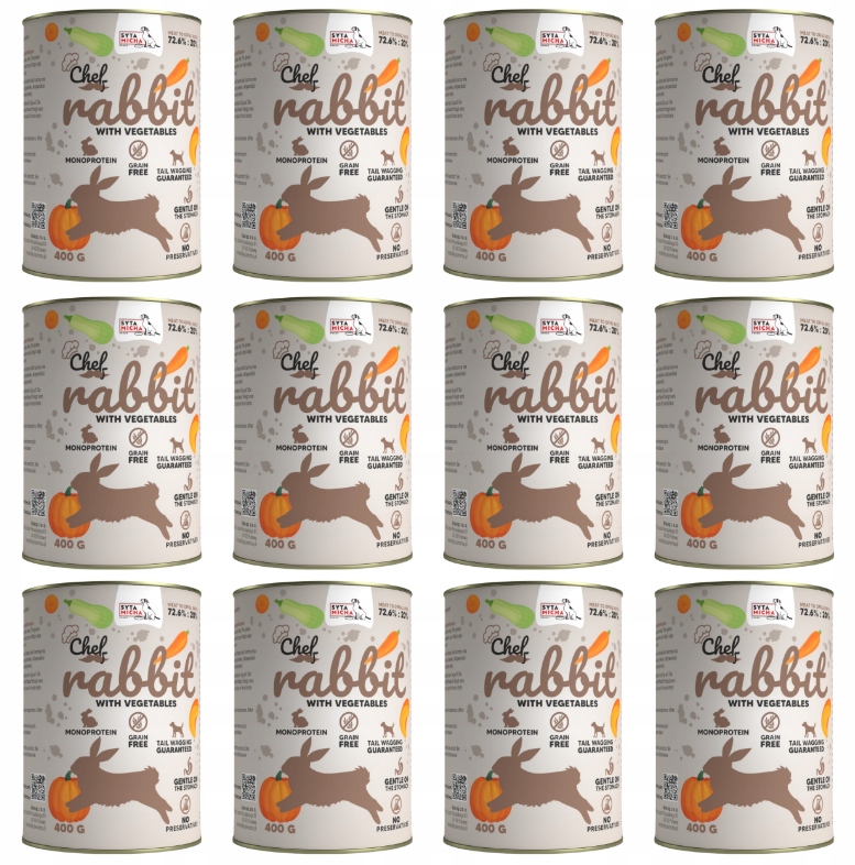 Syta Micha Chef karma mokra dla psa królik z warzywami 12 x 400g