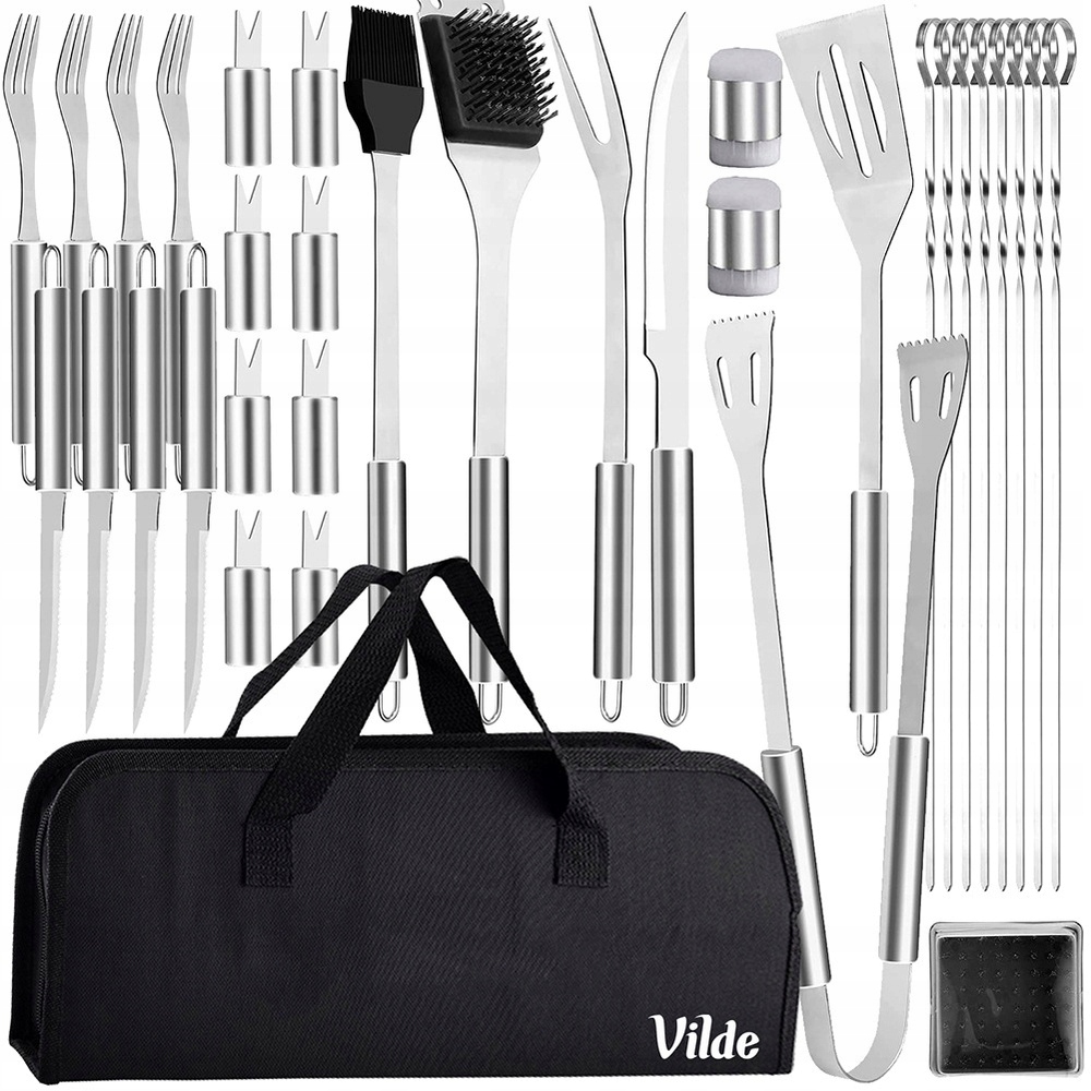 Sada pro grilování 33 kusů nerezová ocel pouzdro – sada příslušenství