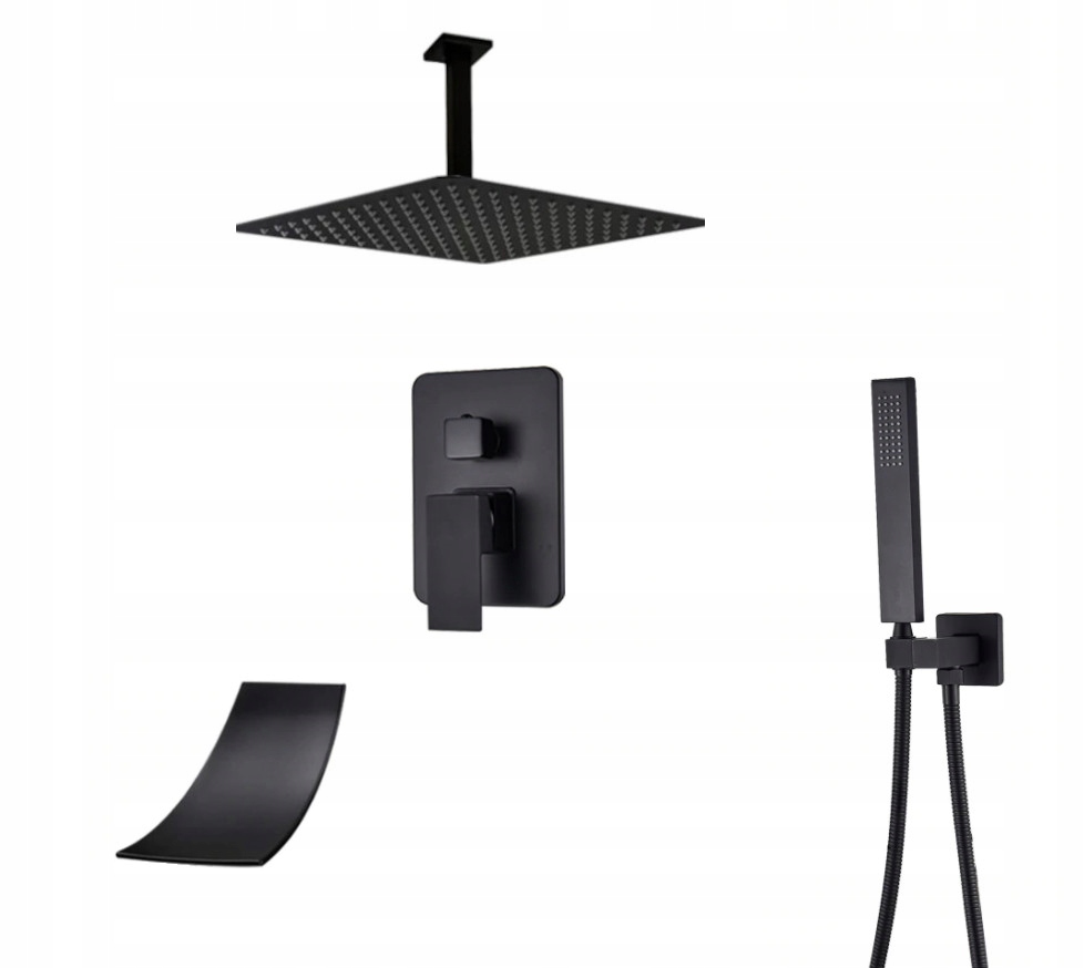 Podomietkový Set Čierny Matný Výtokový Vodopád Box 40 CM