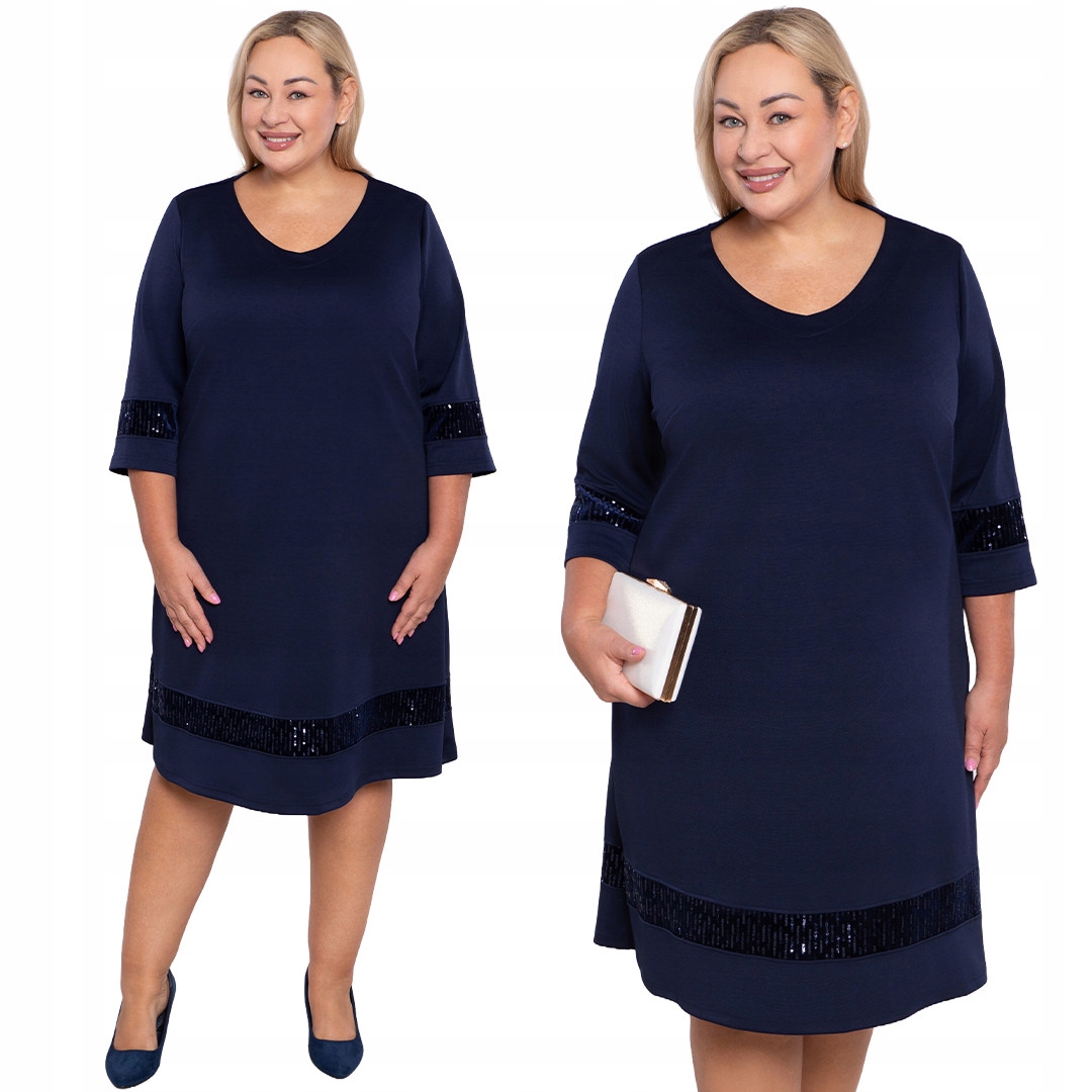 Tmavě modrá šaty s flitry 58