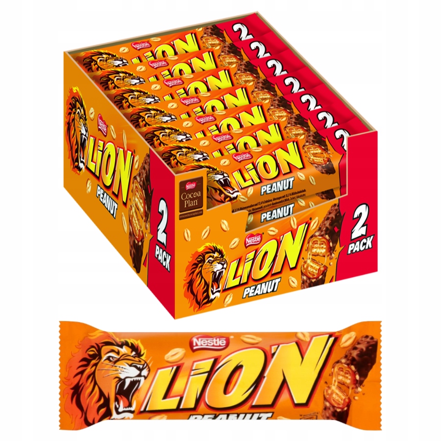 Levně Lion arašídová čokoládová Tyčinka 40g x40 křupavá