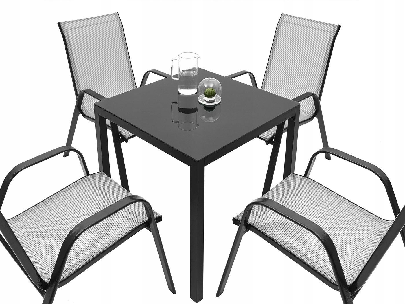 ZESTAW OGRODOWY SZKLANY STÓŁ 4K MEBLE OGRODOWE Producent MAT-COMPANY