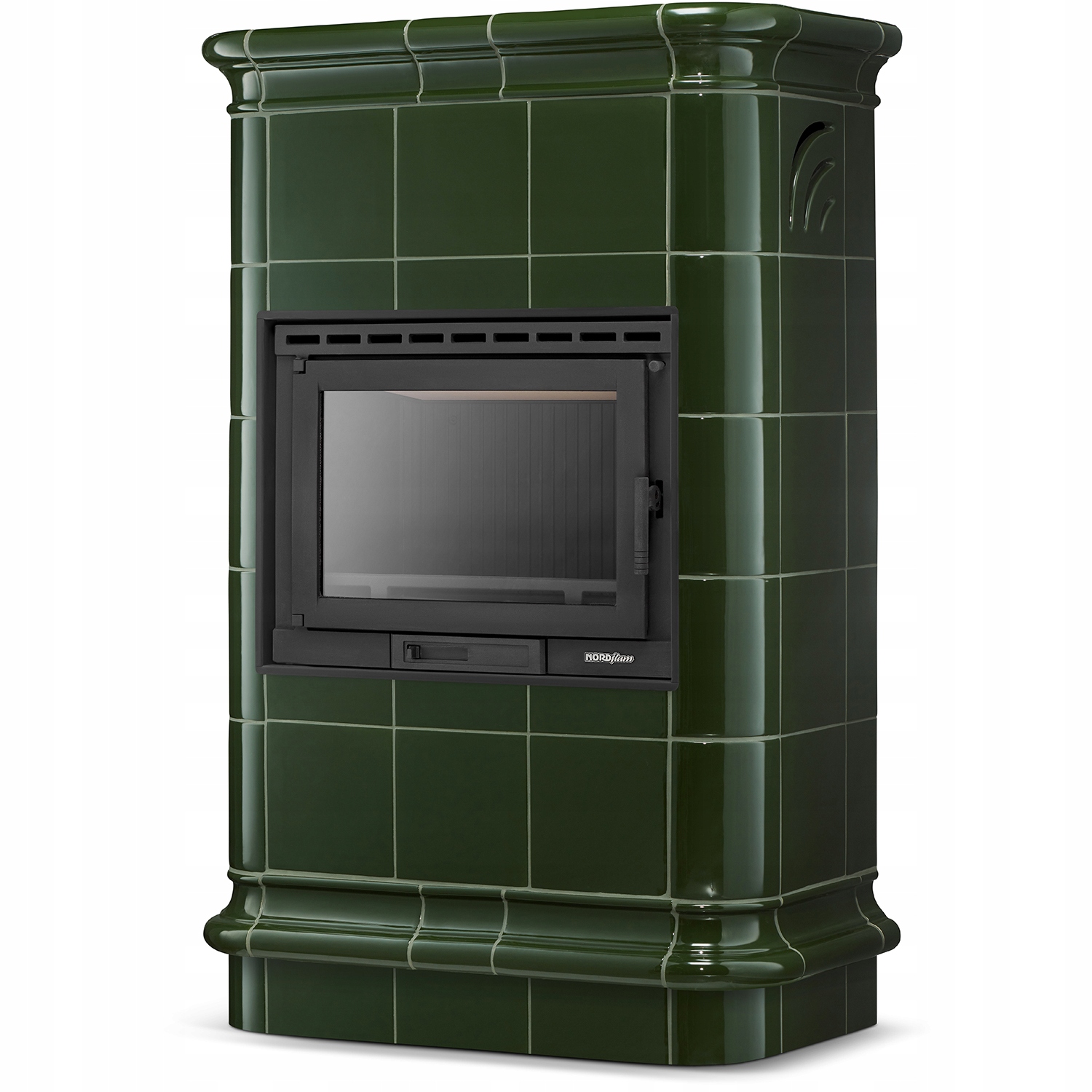 Kamna krbová kamna koza kachlová keramická krbová skříň Roma Olive