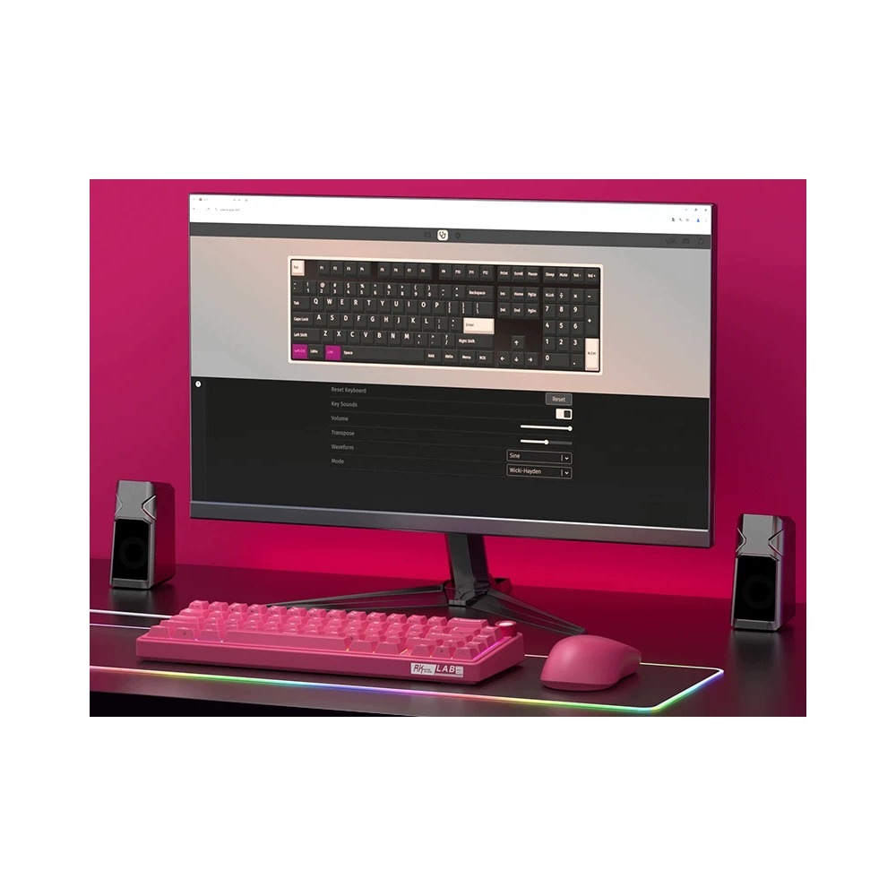 ROYAL KLUDGE R65 Berry Red Gaming Keyboard Cream Switch — 9