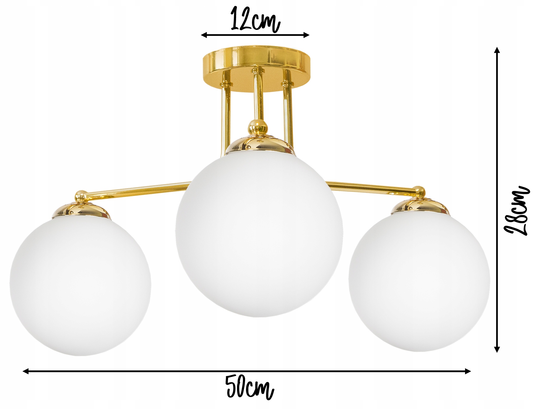 LAMPA WISZĄCA SUFITOWA ŻYRANDOL NOWOCZESNA ZŁOTA BIAŁE KULE LOFT LED Marka Glimex