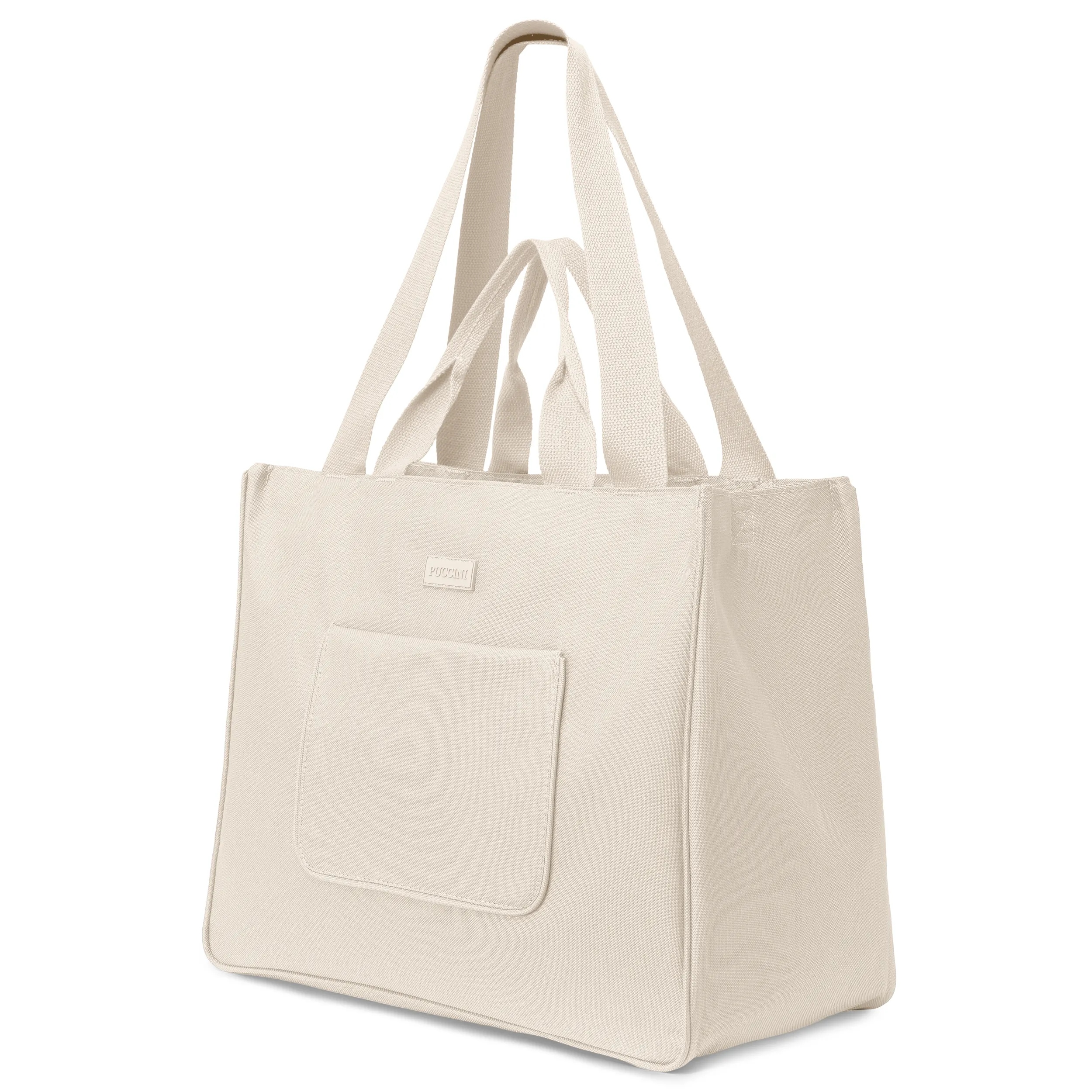 Puccini Látková taška s kapsami Shopper na rameno Béžová TD250-6A