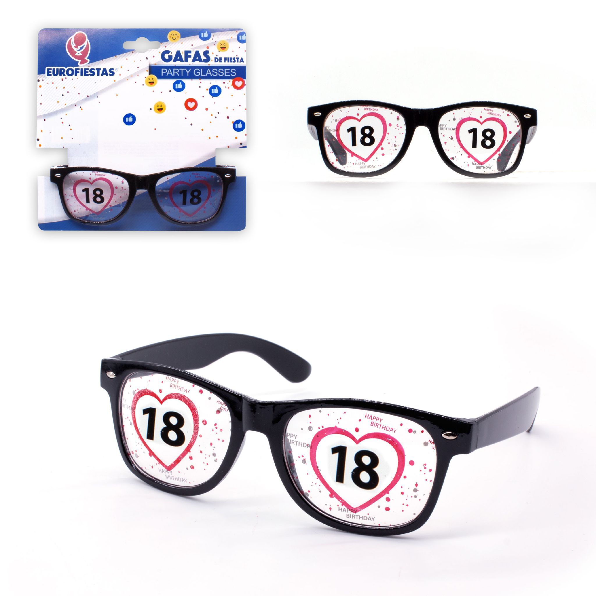 Okulary imprezowe '18' serca