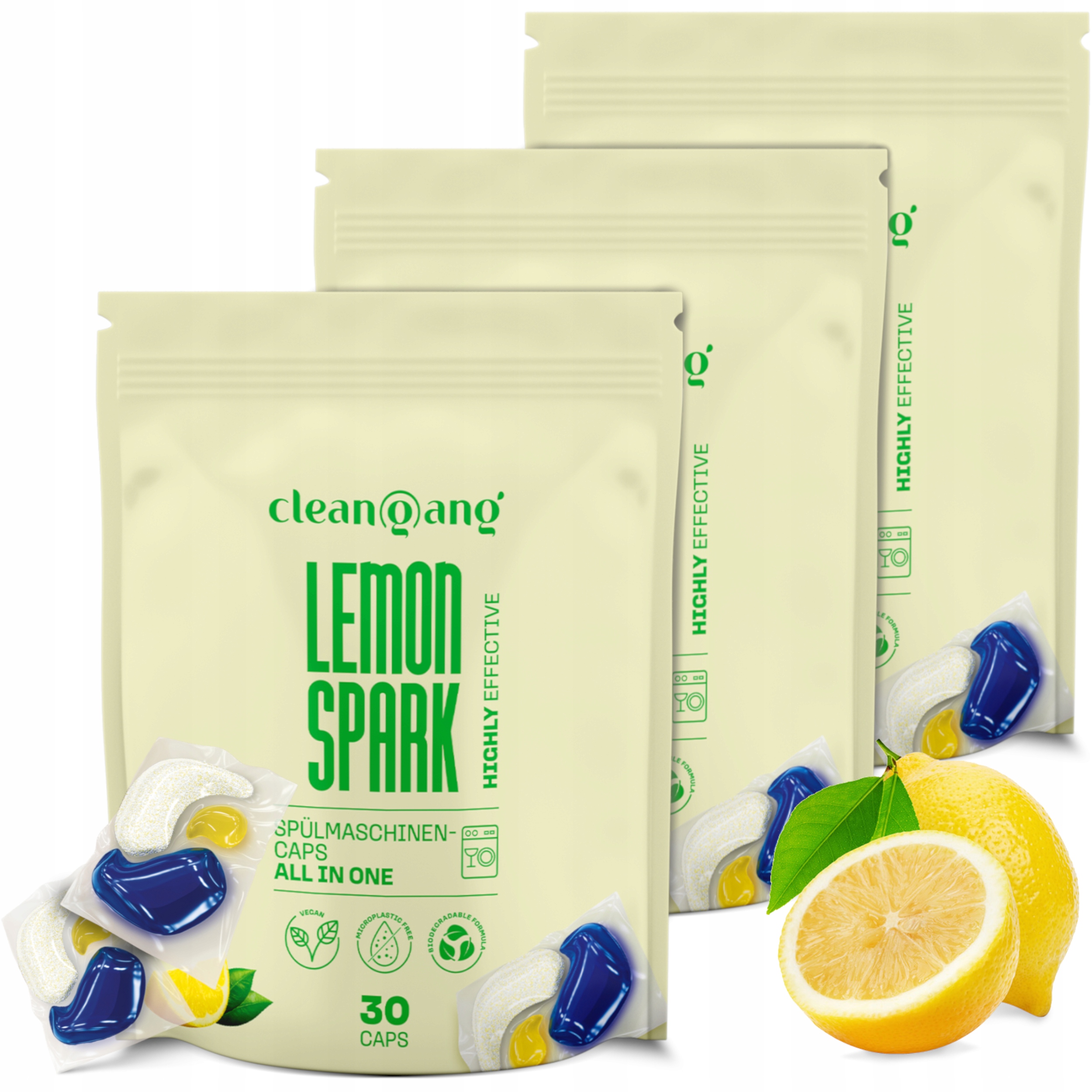 Kapsułki Tabletki do zmywarki All in One Lemon 90 szt Power niemieckie 12w1
