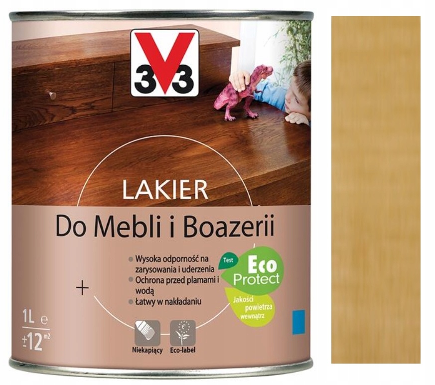 

V33 Lakier Do Mebli I Boazerii Satyna Dąb Jasny 1L