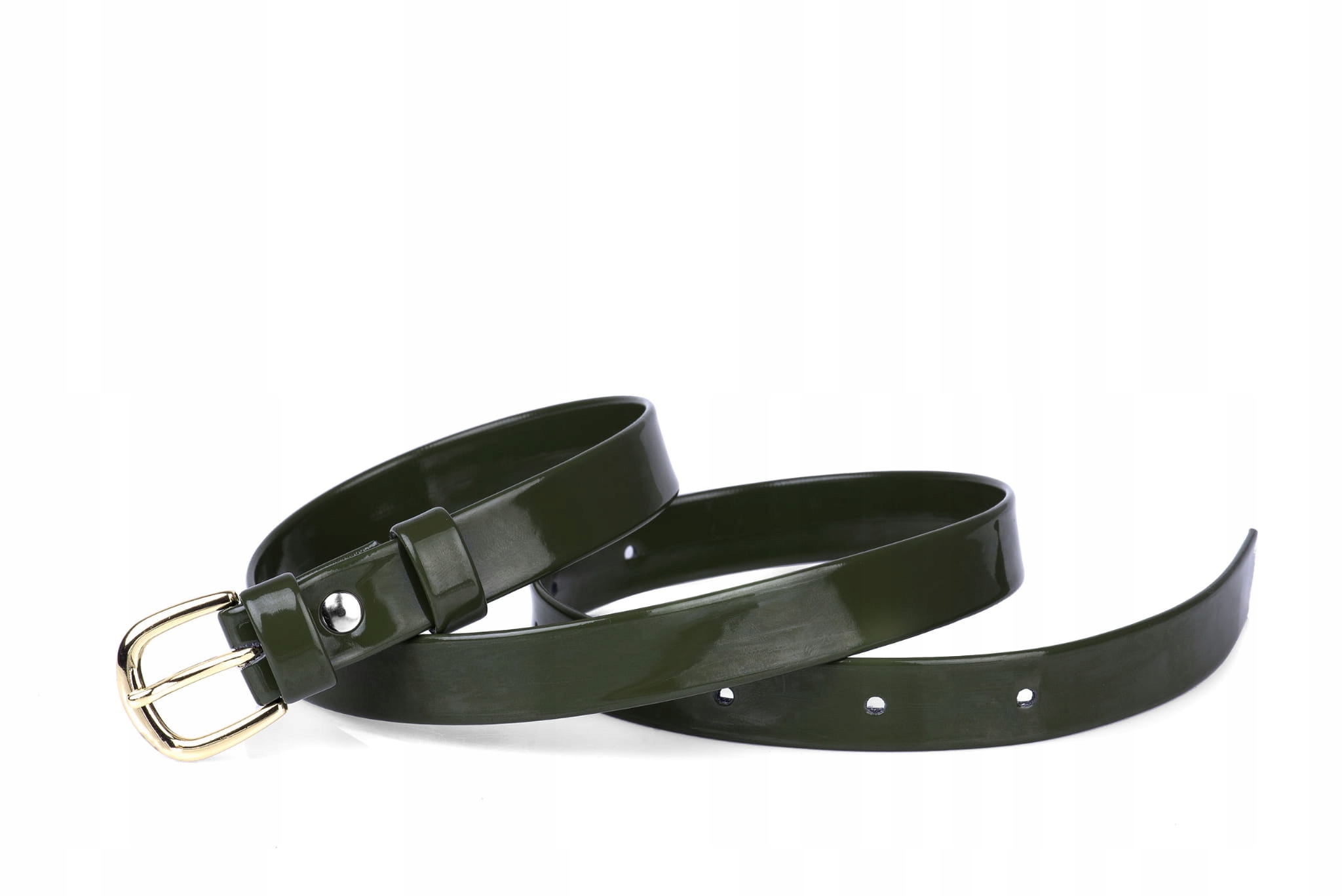 

Pasek damski klasyczny khaki lakier 2 cm