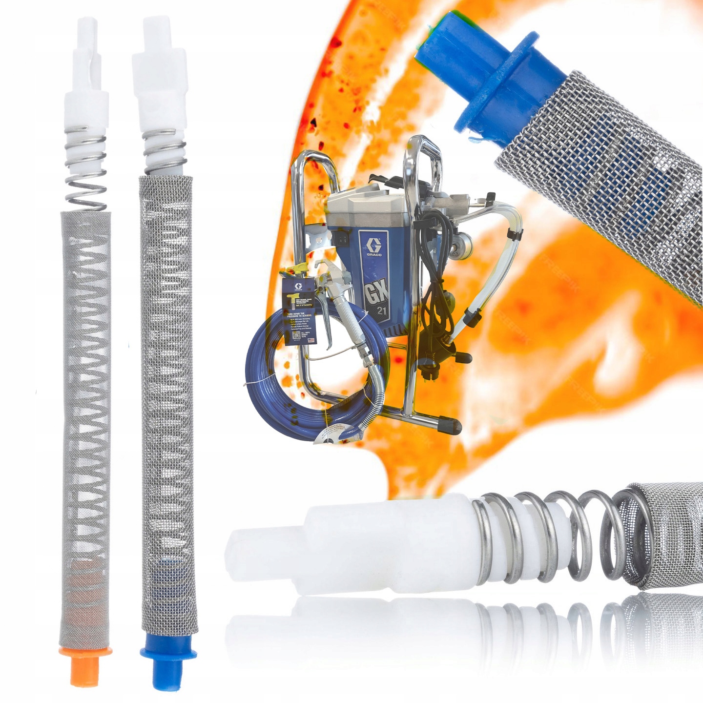 2X FILTR PALUSZKOWY 100 + 50 MESH DO AGREGATU MALARSKIEGO GRACO CONTRACTOR