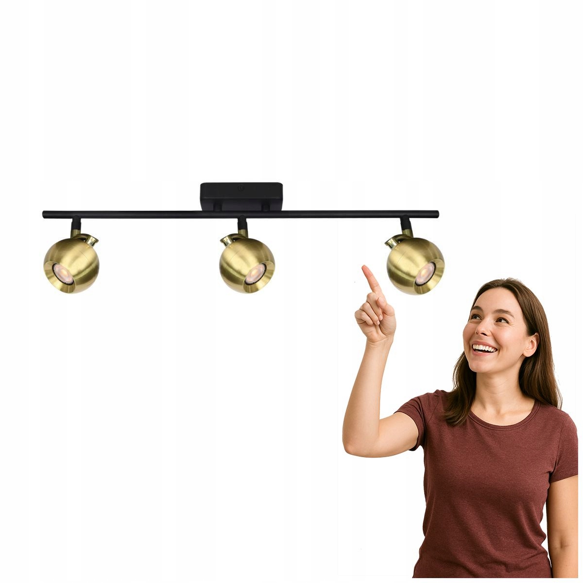 Moderná reflektorová lampa Lafin 3x GU10 čierno-zlatá Italux