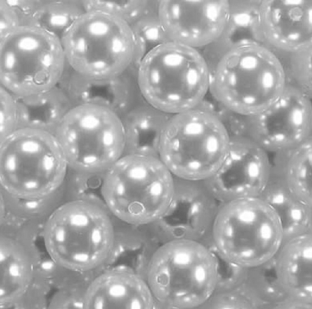 Perełki Koraliki Białe 16mm 8szt 15 gr