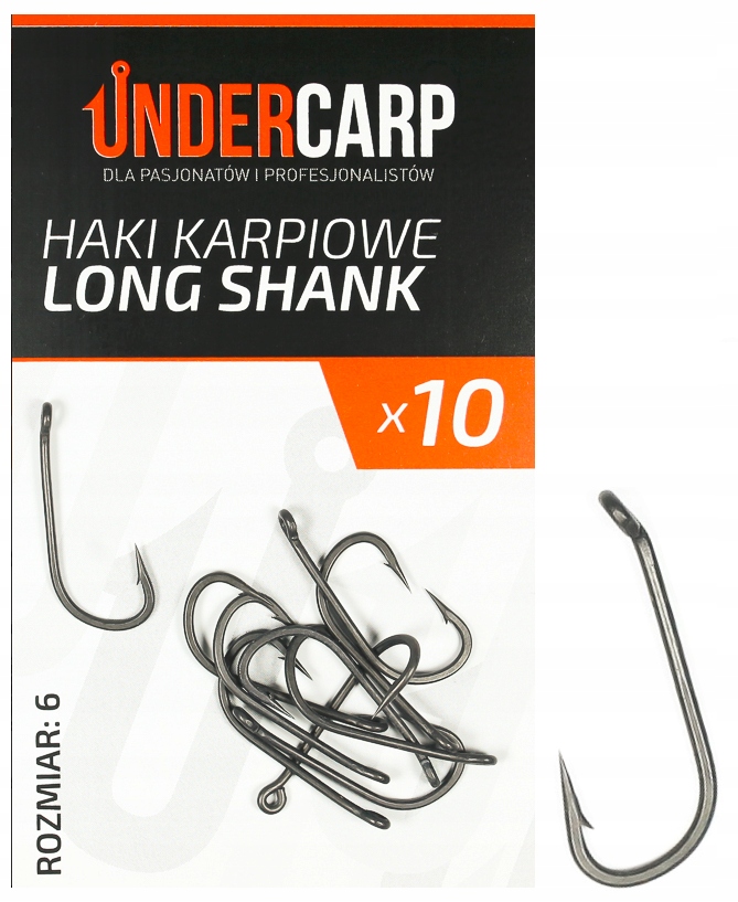 Undercarp Teflonowe haki karpiowe Long Shank nr6