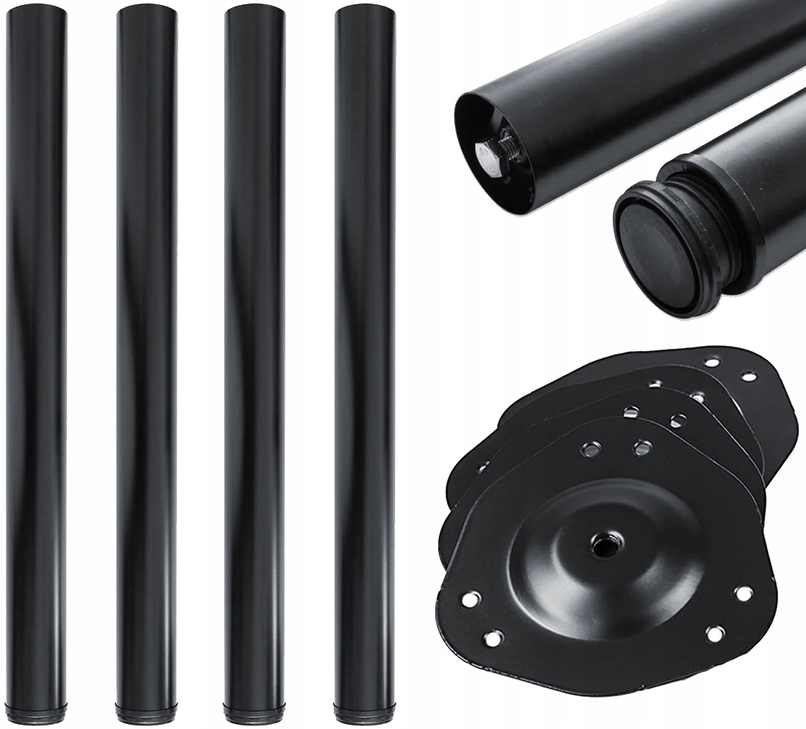 Noha ke stolu/kanceláři, černá, 1100 mm Komplet 4ks