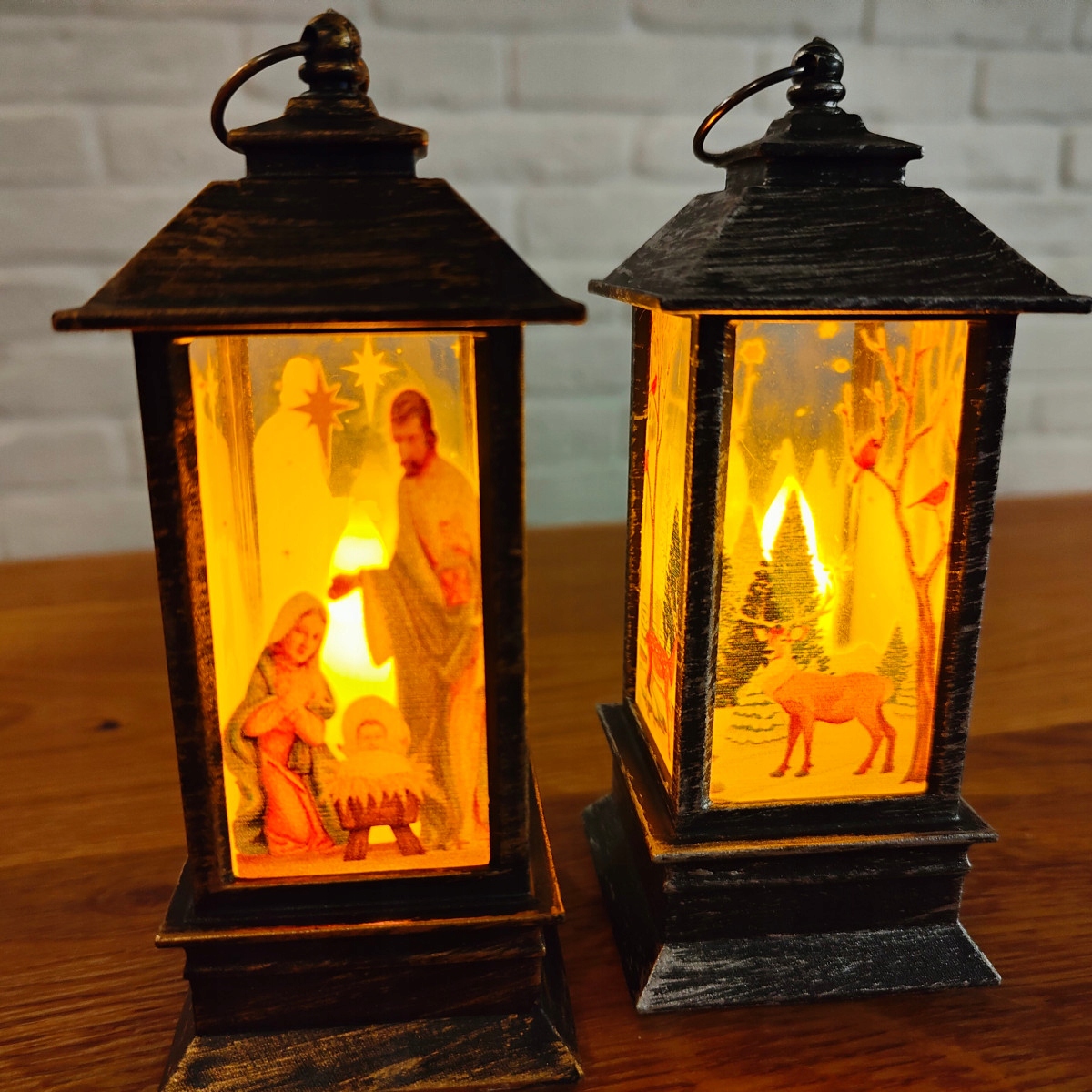 ŚWIĄTECZNA LATARENKA DEKORACJA LAMPION LED ŚWIĘTA Materiał plastik