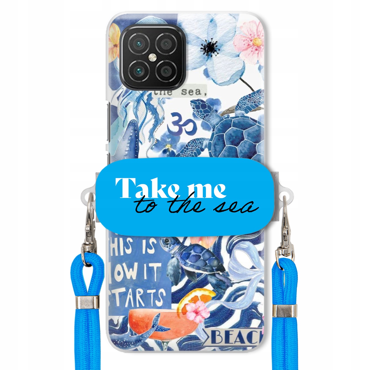 Puzdro pre Huawei Nova 8 Se Vodítko Crossbody Blue Držiak Take Me To The Sea
