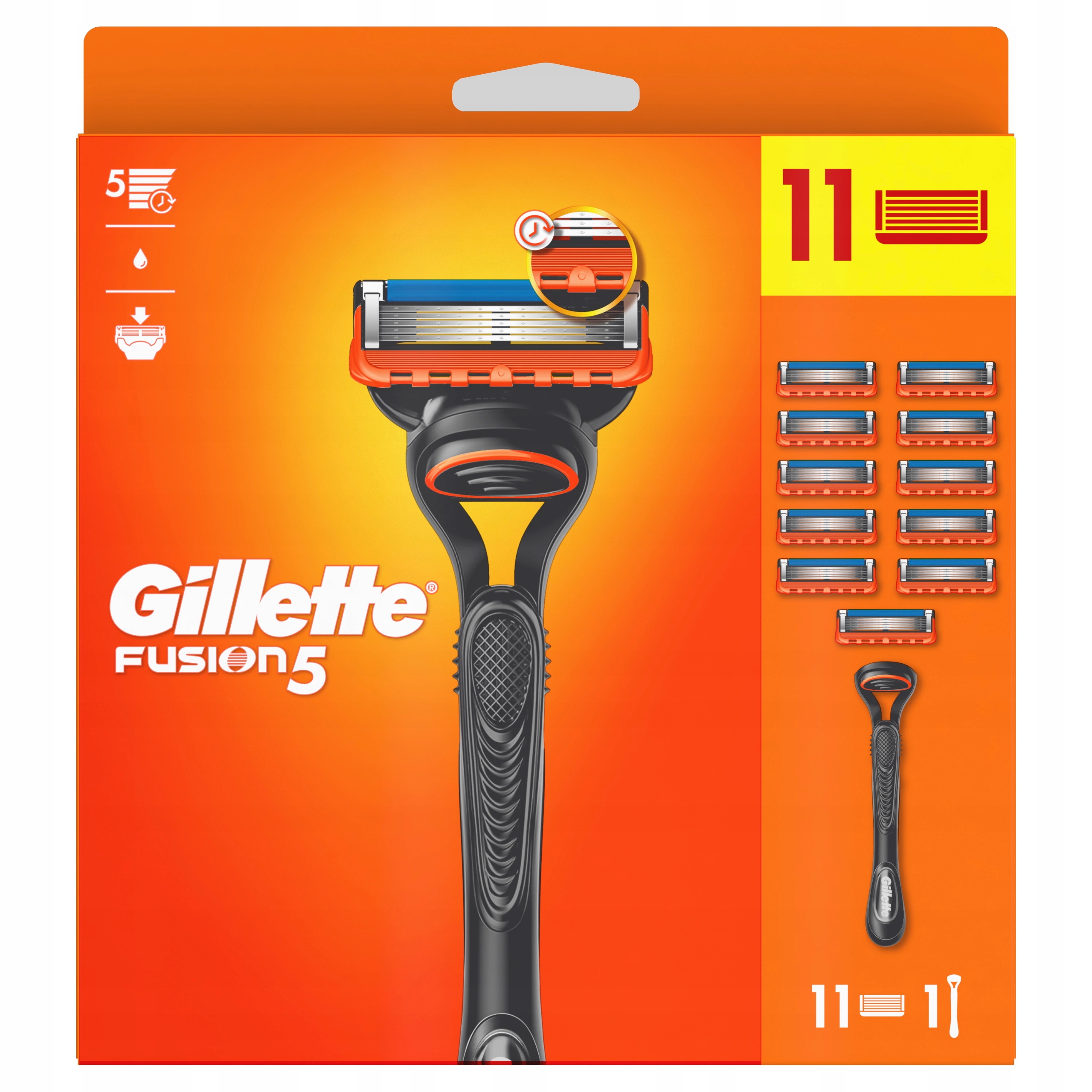 Gillette Fusion5 Maszynka do golenia dla mężczyzn 11 ostrzy wymiennych