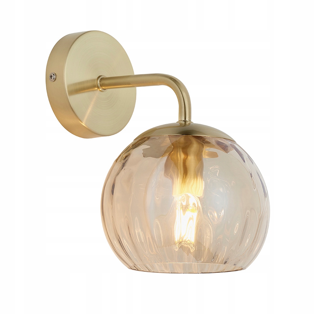 Nástenné svietidlo Endon Dimple, saténová mosadz, sklo E14 25W Led, stmievateľné