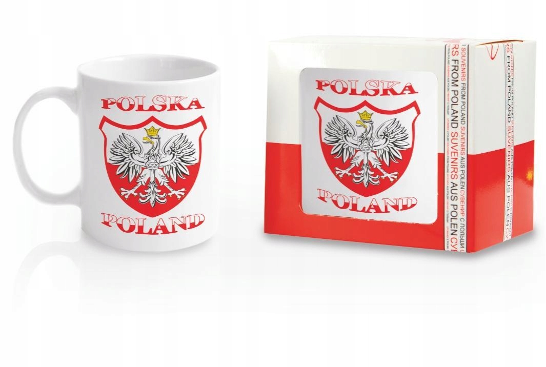 kubek ceramiczny biały  Polska  orzeł na godle — 4