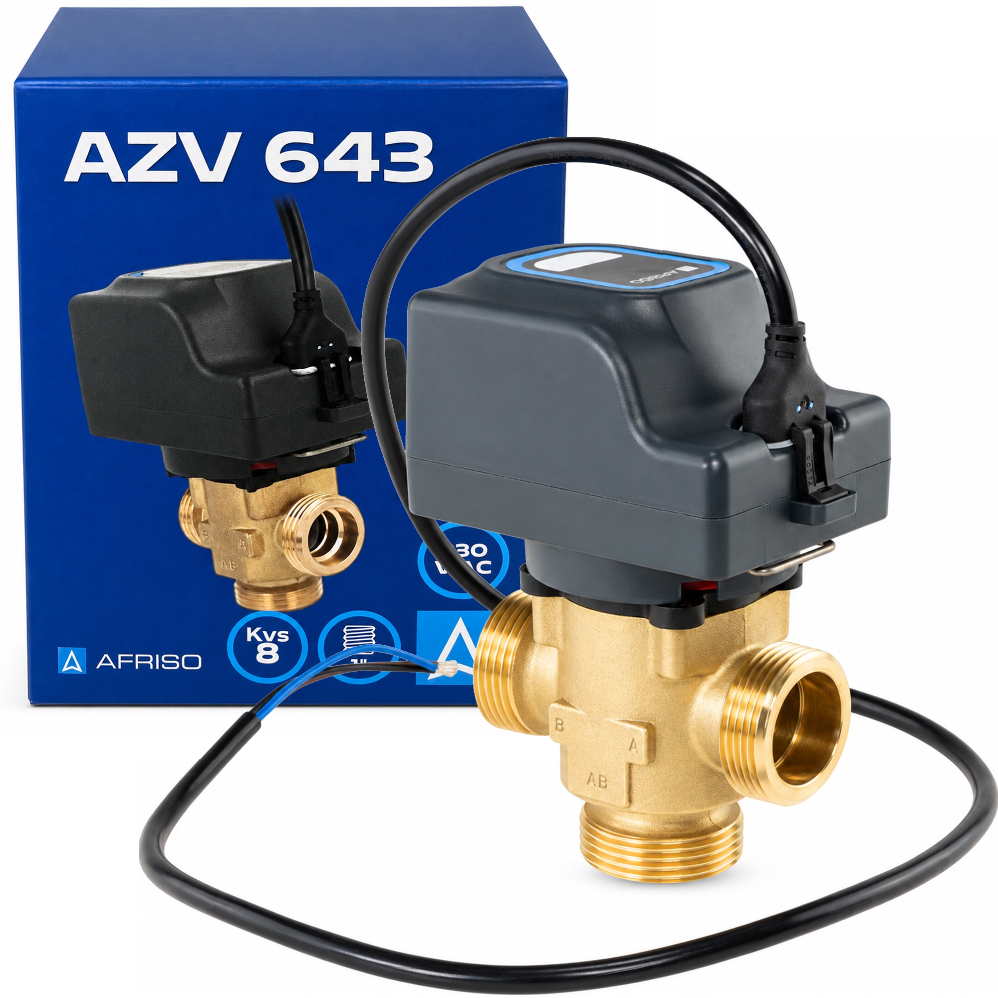 Zónový Ventil 3-CESTNÝ Tri Cestné Azv 643 G1" Kvs 8 m3/h Prepínač