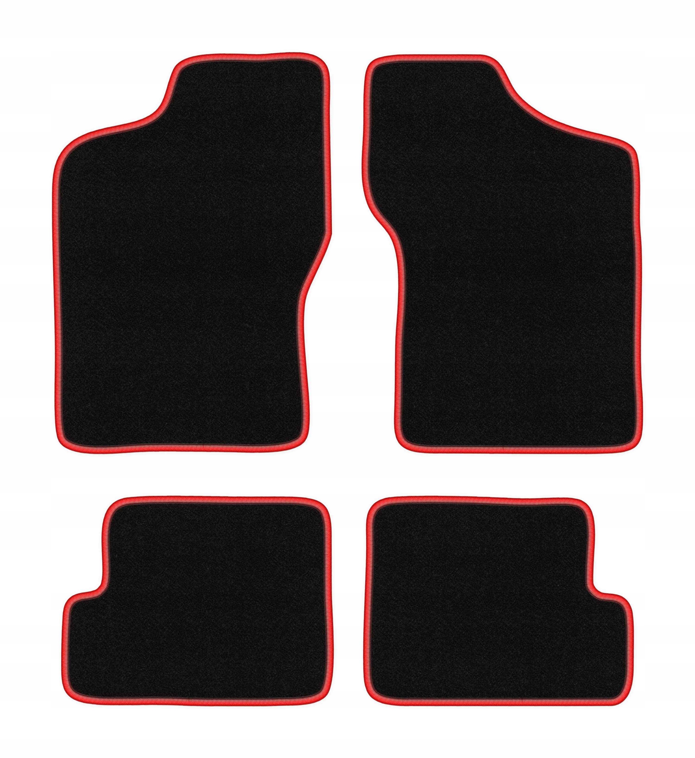 Dywaniki welurowe do Fiat Cinquecento 1991-1998 komplet Carlux-red 4 szt.