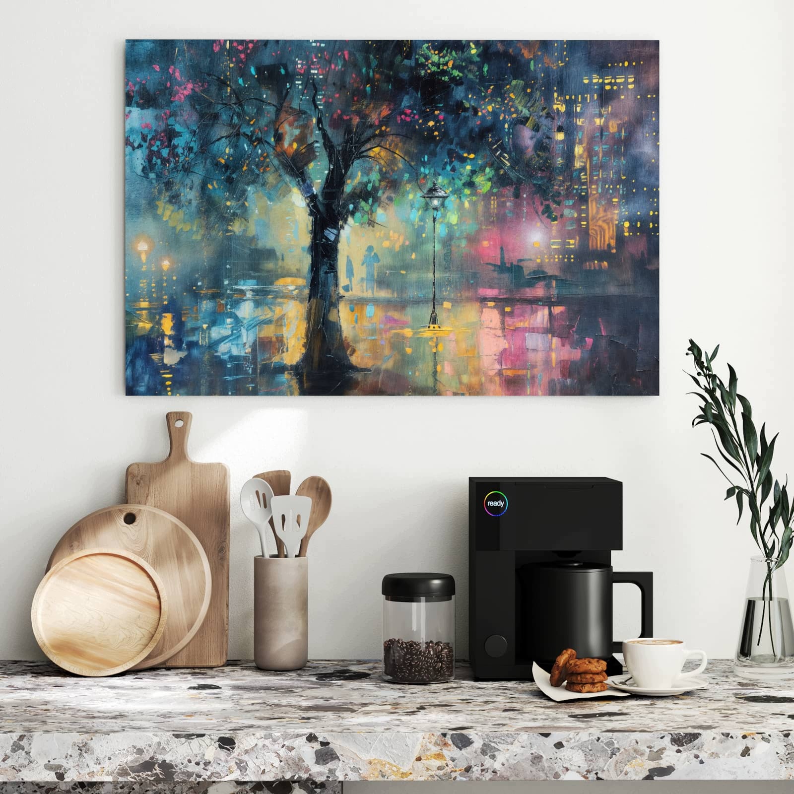 Magnetická tabule Déšť Město 90 × 60 cm