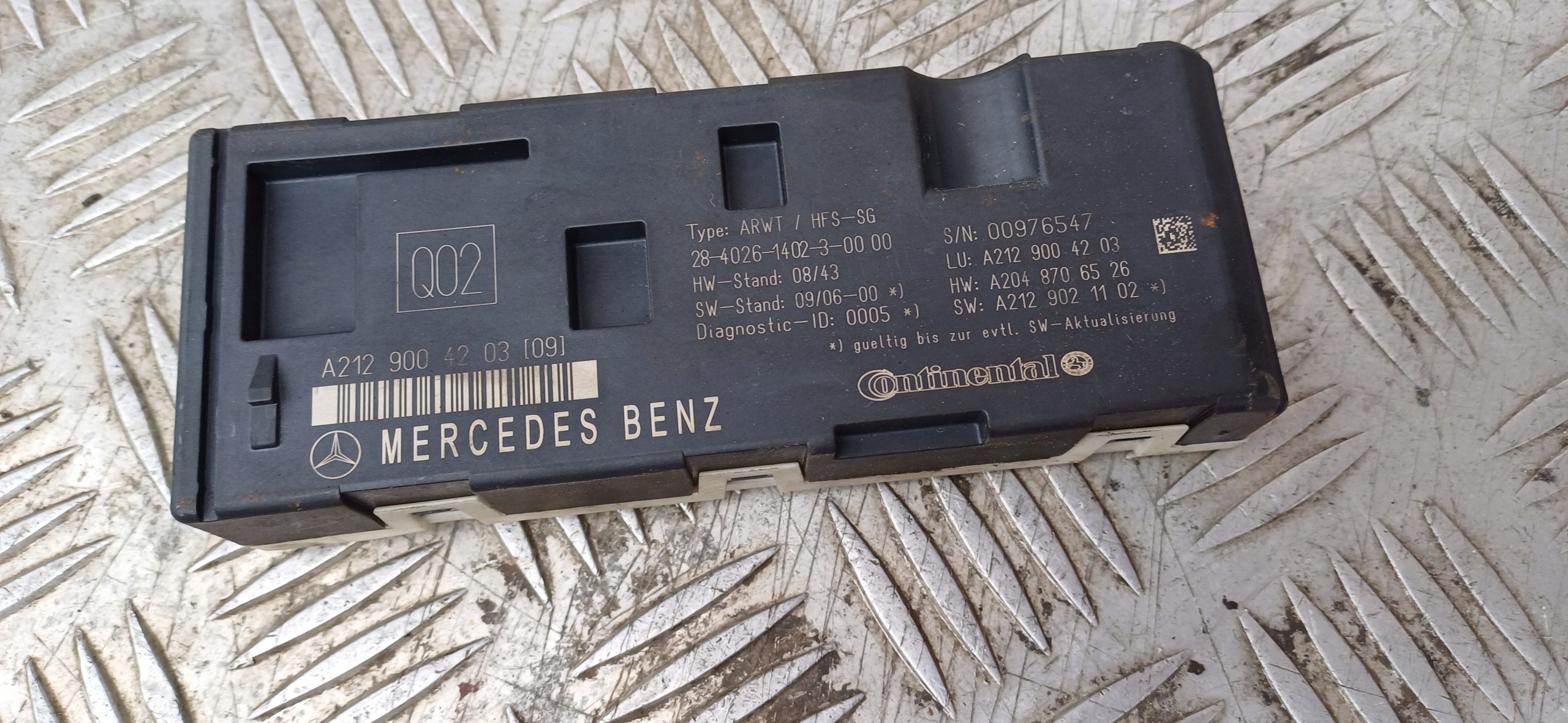 MERCEDES W212 control unit bonnet computer A2129004203
