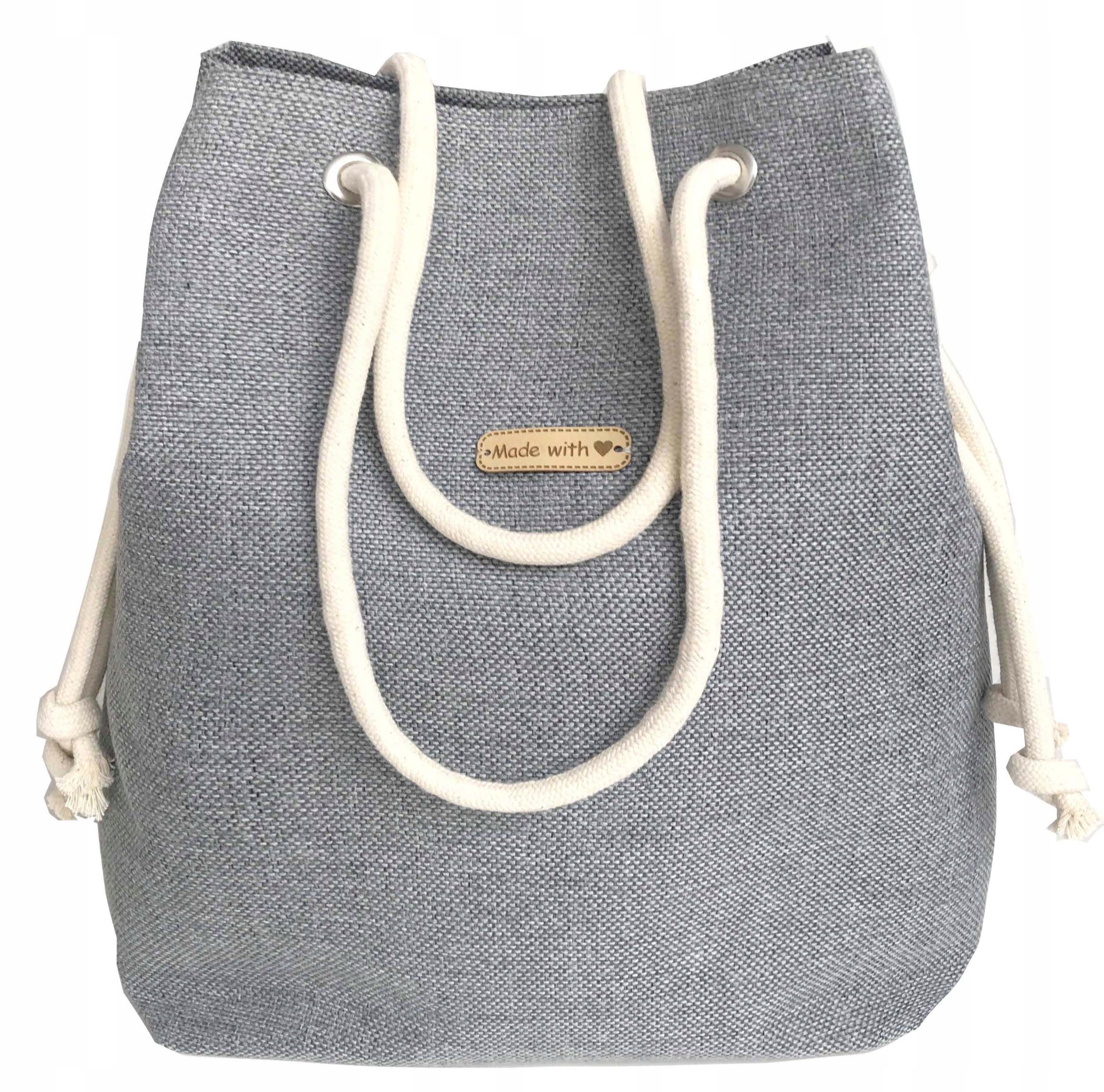 

Torebka Worek Torba Shopper Szara Czarna 15 Wzorów