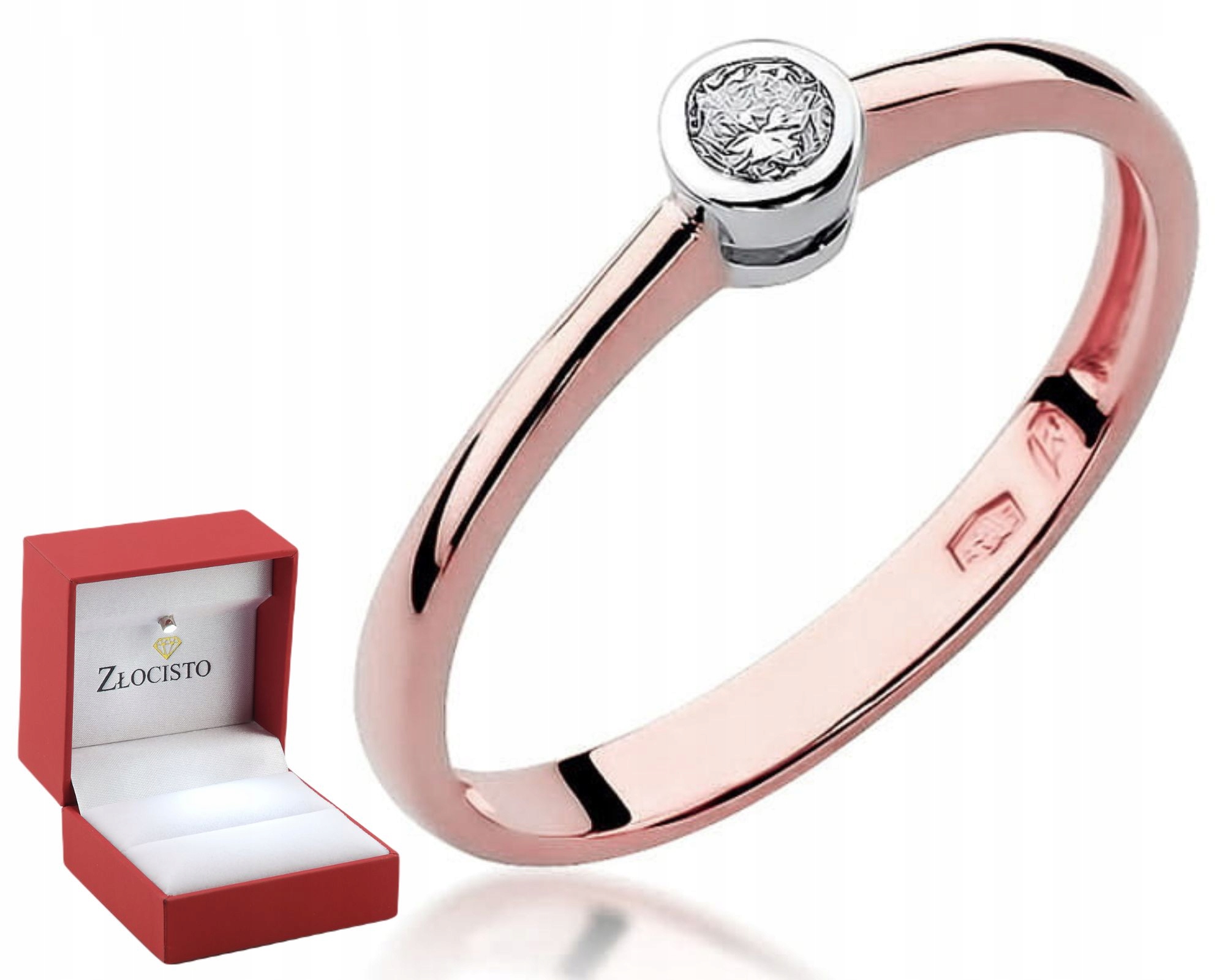 Prstýnek Briliant Růžové Zlato 585 Gravírování Bonus