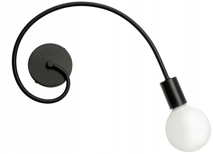 

Lampa Ścienna Kinkiet Metalowy Czarna Asymetryczna